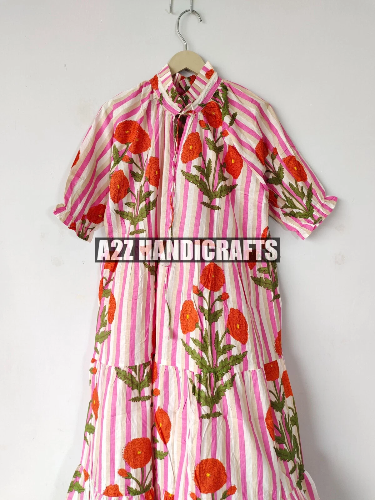 Boho Summer Dress for Women, Floral Block Print Women Long Dress, Party Wear,