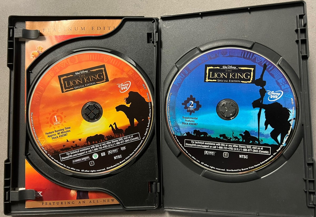 The Lion King (DVD, 2003, 2-Disc Set, Platinum Edition The Lion King (DVD, 2003, 2-Disc Set, Platinum Edition