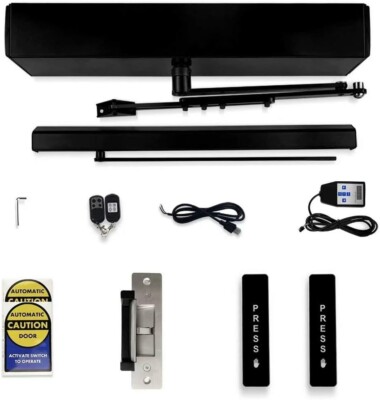 Automatic Swing Door Opener with Wireless Push Panel and Stainless Electric Lock