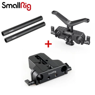 SmallRig Baseplate w/ Dual 15mm Rod Clamp+15mm Carbon Fiber Rod+Lens Support