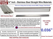 1,500 Pieces - 0.036" Orthodontic Stainless Steel Straight Wire SS 14'' Lengths