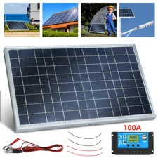 30W Solar Panel 12V Solar Battery Maintainer Trickle Charger with Controller RV