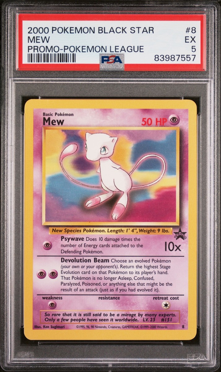 mew promo pokemon card price 1995, 96, 98 Promo Mew Card #8 MINT CONDITION Comes In Sleeve