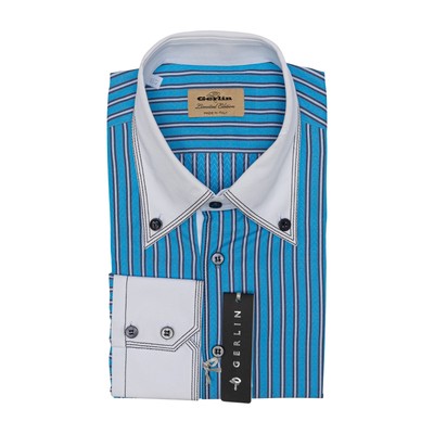 690$ LUXURY GERLIN Shirt Striped Point Jacquard Cotton 16 - 41 2R ZILLI