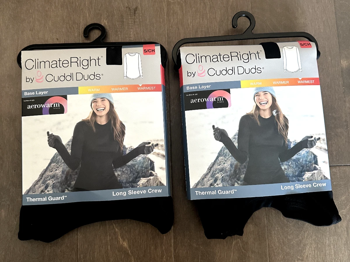 Climate Right Cuddl Duds Thermal Guard Base Layer Long Sleeve Crew Women's Small