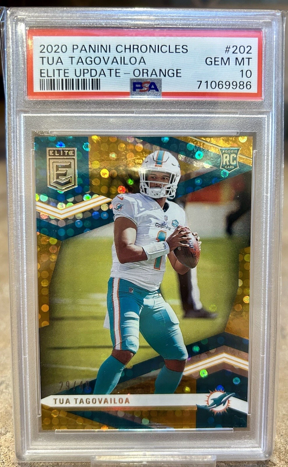 Tua Tagovailoa Panini Chronicles Elite Update #202 Orange