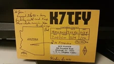 amateur ham radio QSL postcard K7TFY Bud Wasser 1982 Pittsburgh Pennsylvania
