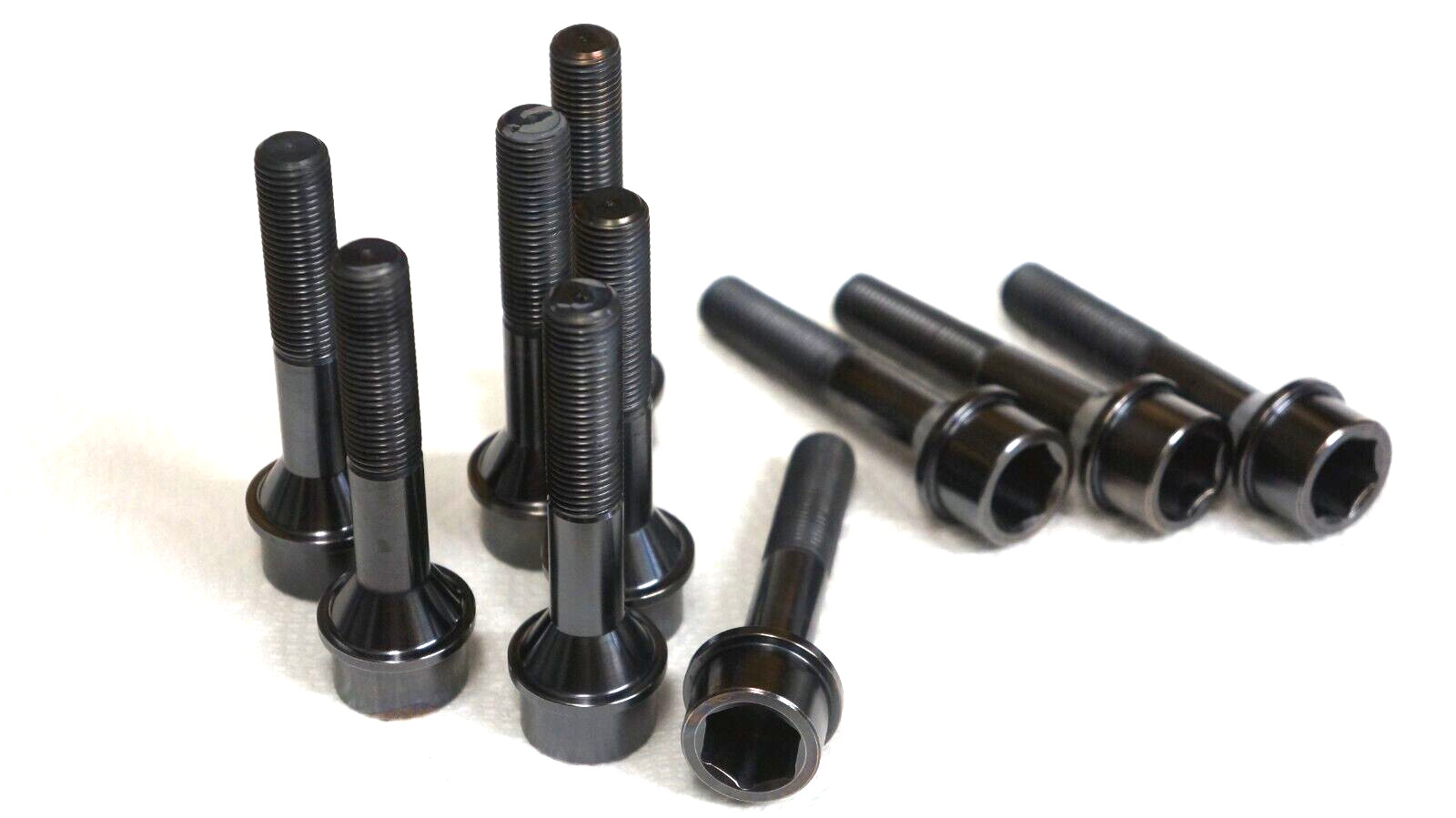 20x set Gloss Black Ferrari  Titanium Lug Bolts Studs 14x1.5 62mm