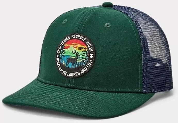 POLO RALPH LAUREN MEN'S HAT OS Green WILDLIFE TWILL TRUCKER