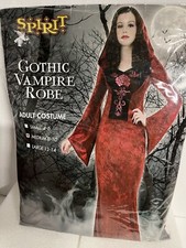 GOTHIC RED VAMPIRE ROBE HALLOWEEN COSTUME SIZE LADIES MEDIUM 8 TO 10