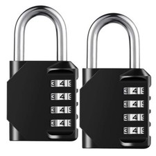 2 Pack Combination Lock, 4-Digit Padlock Keyless, Resettable Luggage Locks for B