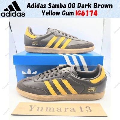 Taille homme Adidas Samba OG marron foncé gomme jaune IG6174 - Photo 1/4