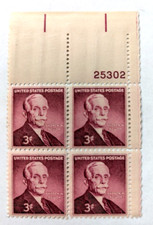 Plate Block of 4 USA Postage Stamps MNH 1955 Andrew W Mellon Sec of Treasury
