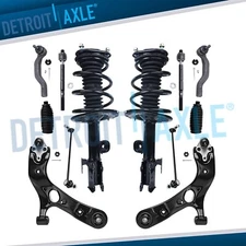 Front Struts Lower Control Arms Sway Bar Tierods for 2006-2012 Toyota RAV4 3.5L