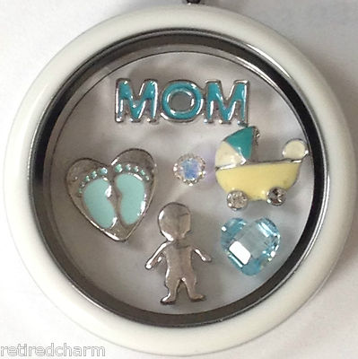 s-l400.jpg Baby Boy NEW Origami Owl Silver Living Locket Floating Necklace Mothers main image 1