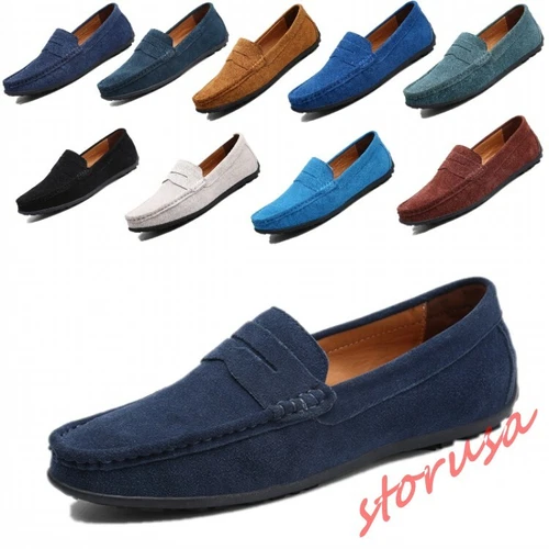 Mocasines sin cordones de gamuza para hombre Zapatos informales para conducir Mocasín Zapatos para conducir talla - Imagen 2 de 33