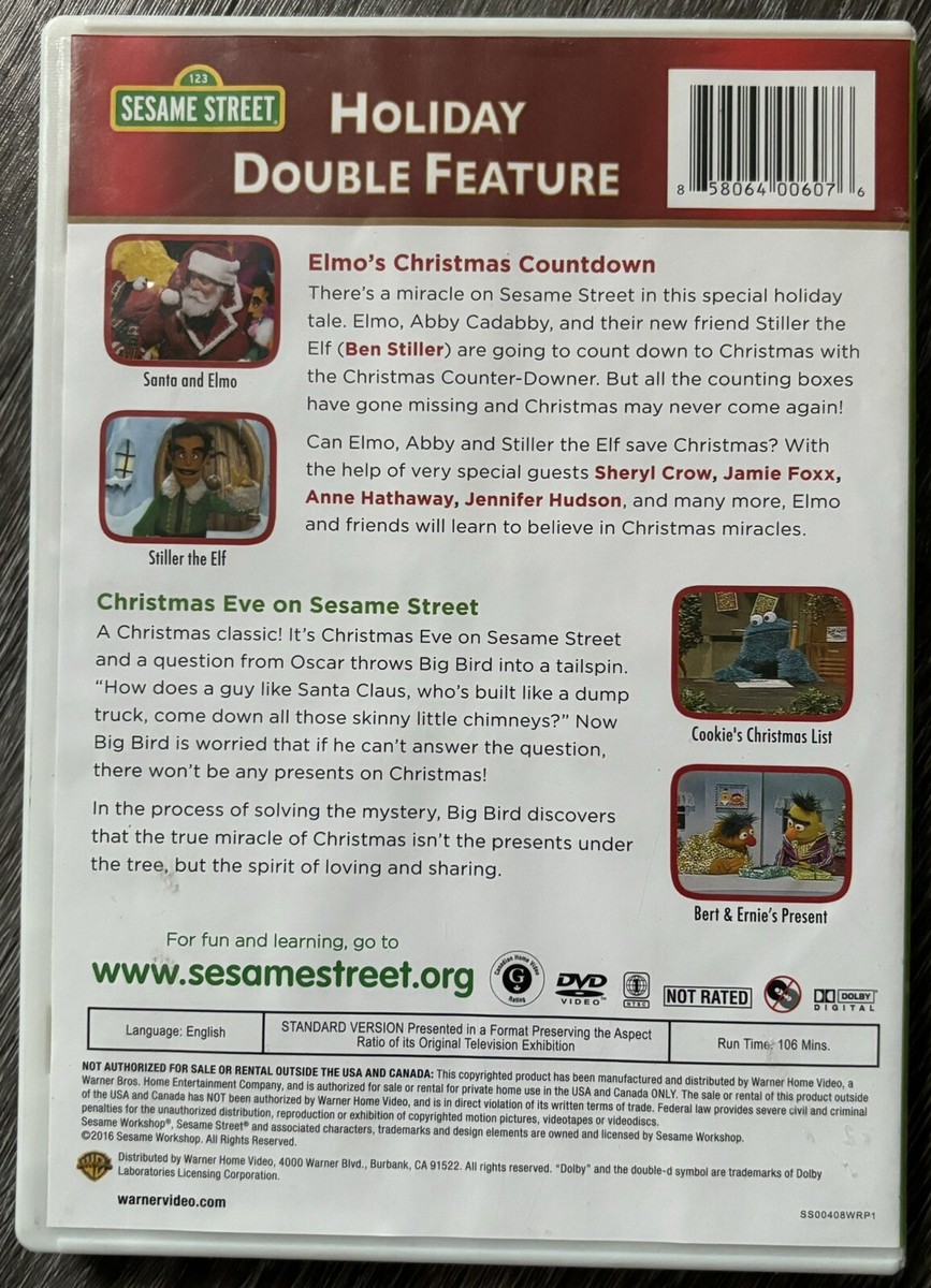 Sesame Street Holiday Double Feature DVD Christmas Eve, Elmo