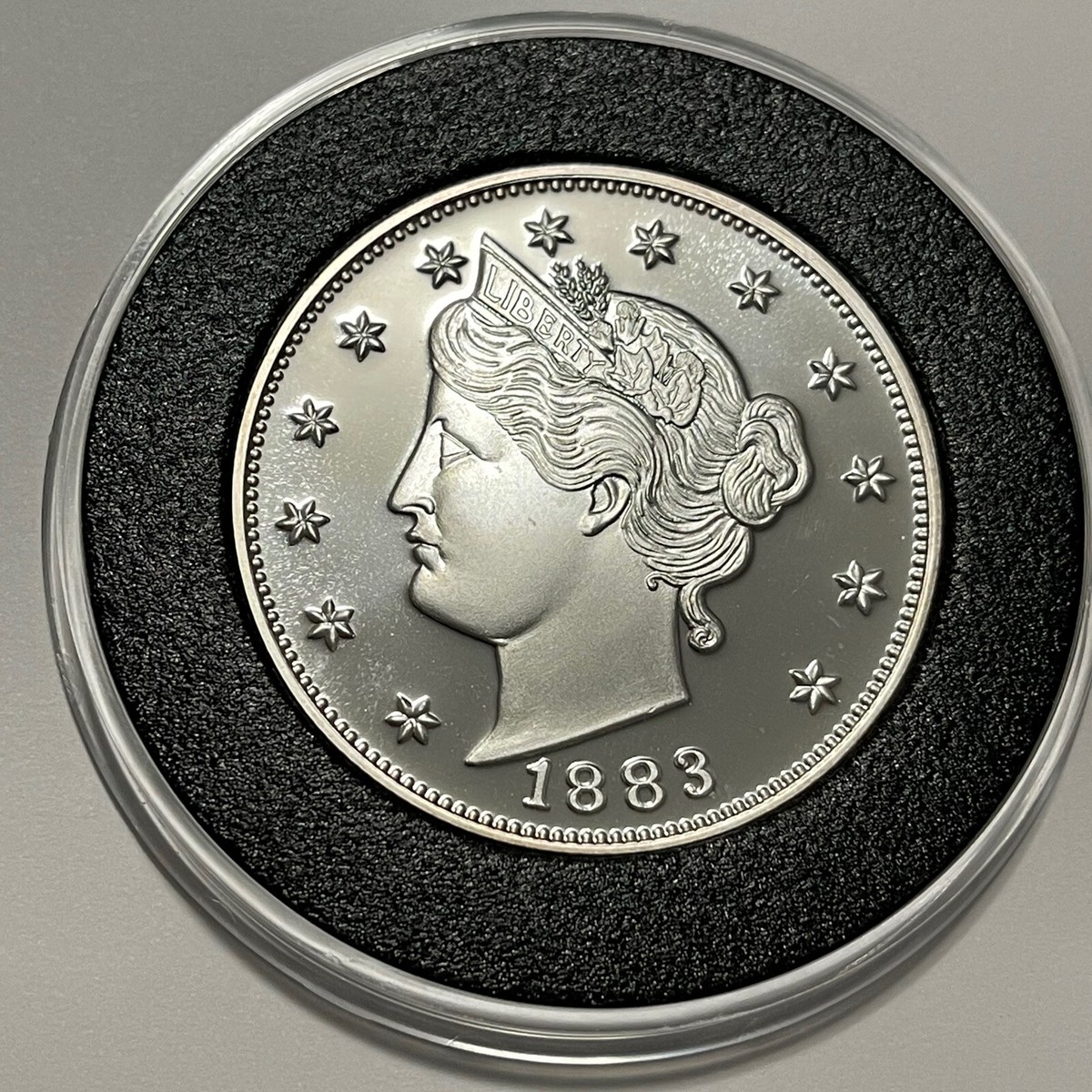 1883 Five Cents V Nickel Proof Coin Copy 2 Troy Oz .999 Fine 1883 Five Cents V Nickel Proof Coin Copy 2 Troy Oz .999 Fine