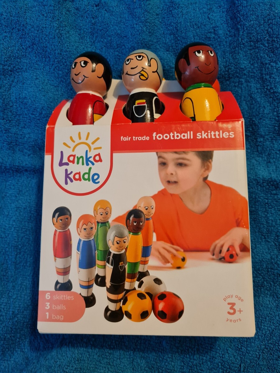 Lanka Kade Fair Trade Child/Toddler Football Wooden Skittles UK