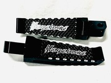 HAYABUSA ENGRAVED DIAMOND CUT BLACK REAR FOOT PEGS 1999-2007 SUZUKI HAYABUSA