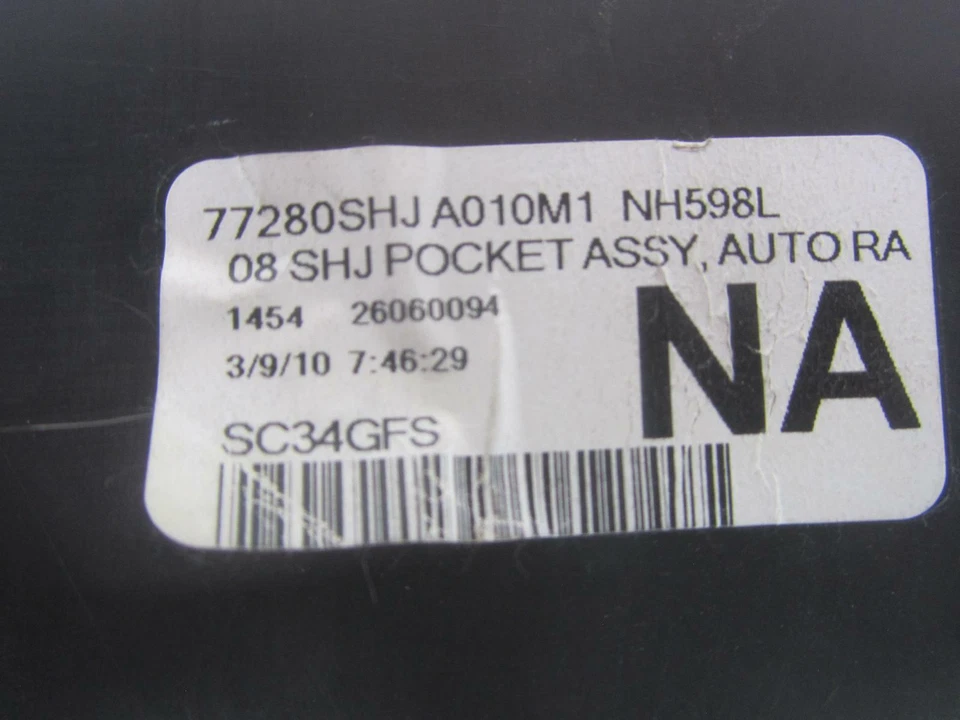08-10 HONDA ODYSSEY painel central lixeira de armazenamento superior cubículo 77280SHJA010M1 - Imagem 3 de 3