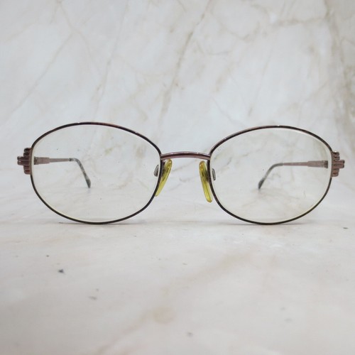 Luxottica Eyeglasses Frame LU2208 Women's Brown Metal Semi Oval Full Rim 51-130