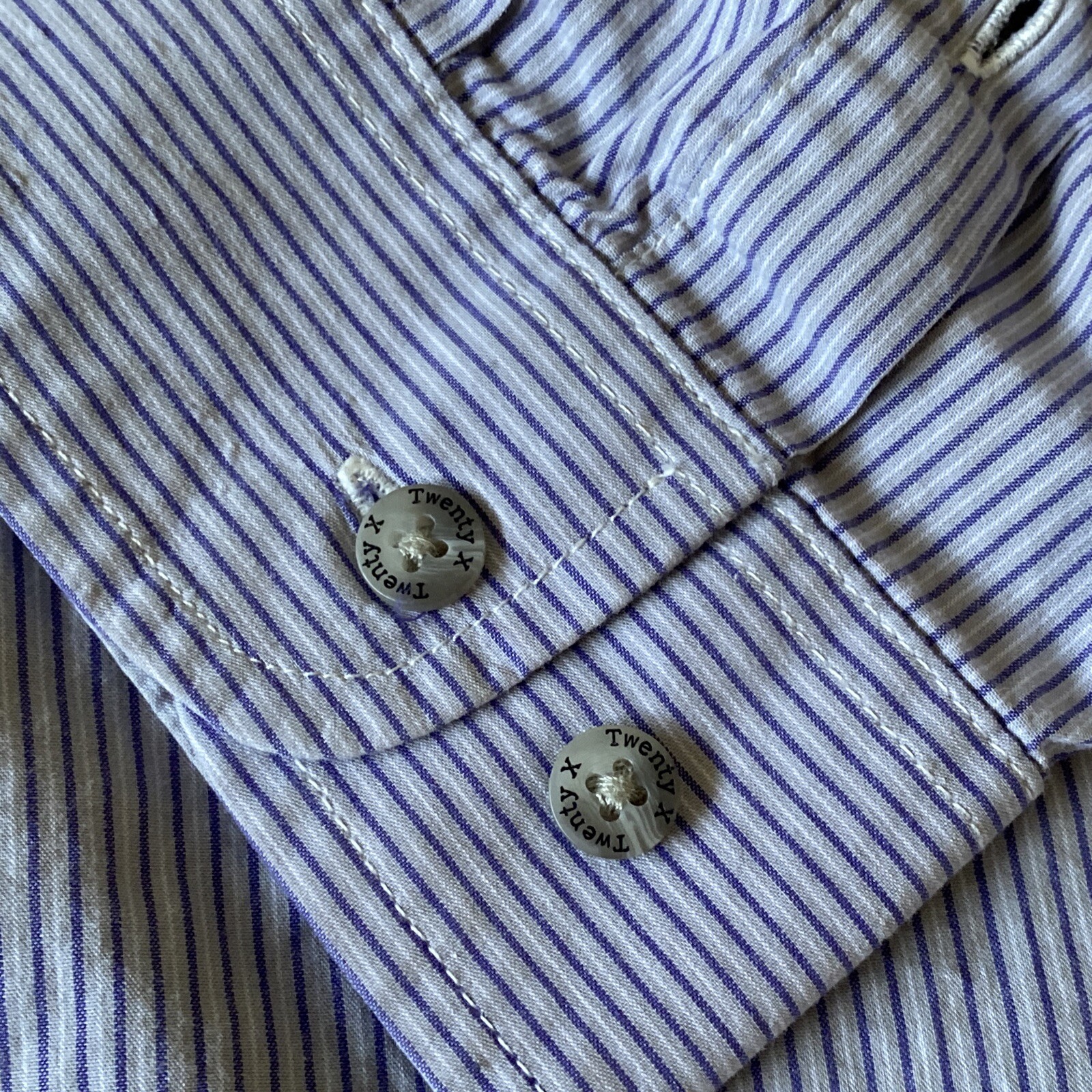 Wtg Wrangler 20x button up long sleeve Shirt  Striped TwentyX Light Purple 
