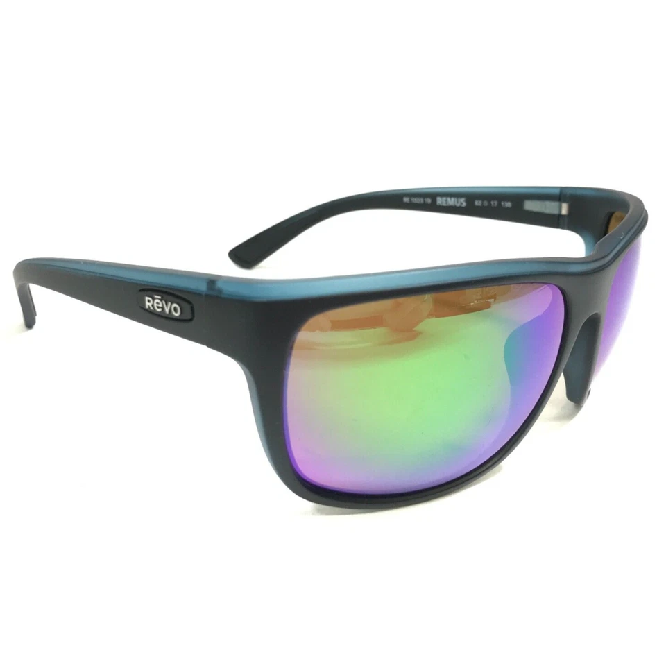 Gafas de sol REVO RE1023 19 REMUS mate negro azul marcos envolventes con lentes verdes Foto 3 de 4