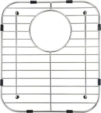 Kitchen Sink Bottom Grid Protector Stainless Steel 13.1 x 11.6 inch Rear Drain