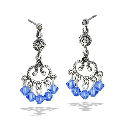Pendientes de tachuelas de moda Marcasite Marcasite