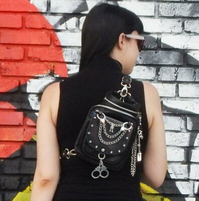 HANDS FREE BAG - ''Take No Prisoners''-LEATHER BAG - CONCEALED CARRY - WEAR 8 WAYS