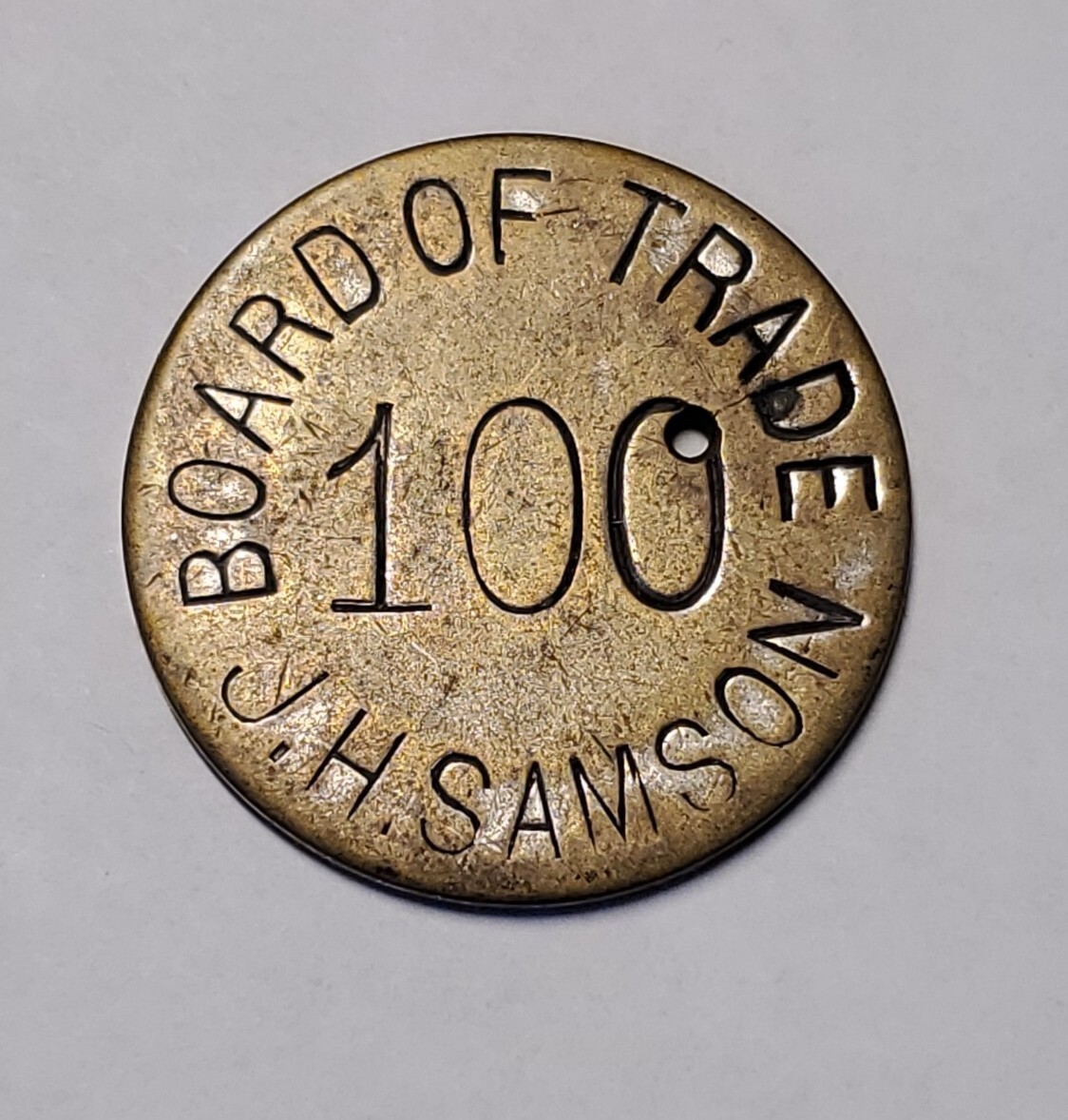 Leadville, CO Trade Token: Board Of Trade 100 J.H. Samson TC