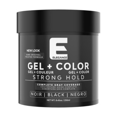 Elegance Hair Gel + Color Black Strong Hold Gray Coverage 8.45oz | 250ml