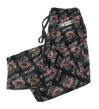 True Religion Men's Black All Over Logo Graphic Fleece Pajama Pants