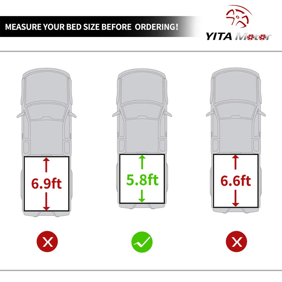 5.8FT Bed Soft 3-fold Tonneau Cover For 2014-18 Chevy Silverado GMC Sierra 1500 Foto 2 de 4