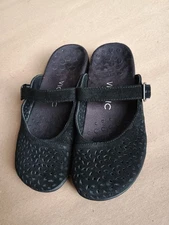 WOMENS VIONIC LIDIA BLACK SUEDE SLIP ON COMFORT MULES SANDALS MARY JANES SIZE 5