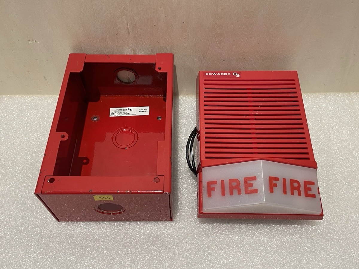 Vintage Edwards 895B-001 Fire Alarm Horn Strobe With Backbox