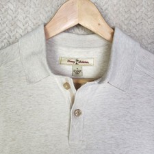 Tommy Bahama Polo Ivory Shirt Short Sleeve Soft Casual Men's Medium