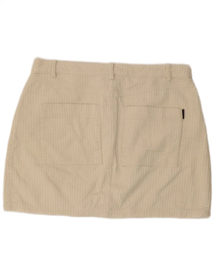 RIP CURL Womens Mini Corduroy Skirt Large W34 Off White Cotton IG14 - Image 2 of 4