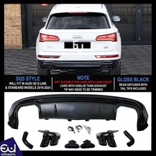 HECKDIFFUSOR SQ5 LOOK GLANZ SCHWARZ QUAD AUSPUFF ENDROHR FÜR AUDI Q5 S-T 2018-24 HECKDIFFUSOR SQ5 LOOK GLANZ SCHWARZ QUAD AUSPUFF ENDROHR FÜR AUDI Q5 S-T 2018-24