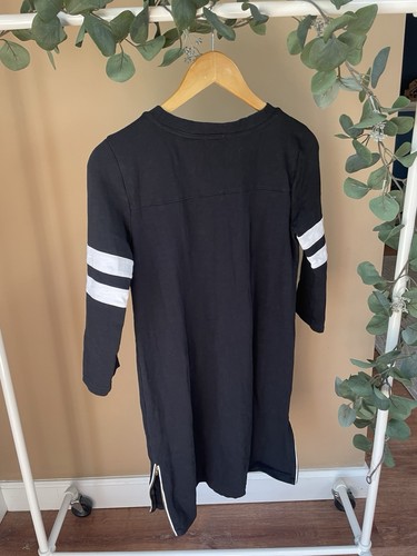 J Crew collegiate rugby football varsity sweatshirt dress zipper black XS sporty - 第 4/7 張圖片