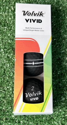 Volvik Golf Vivid Matte Finish Black 3-Piece Golf Balls (1 Sleeve of 3 balls)