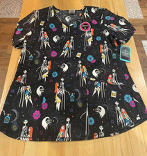 NEW ScrubStar Disney Nightmare Before Christmas Women's Medical Scrub Top M