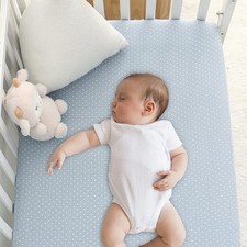 Muslin Crib Sheets,100 Organic Cotton Bed Soft Breathable, Fitted 52  x 28  x ...