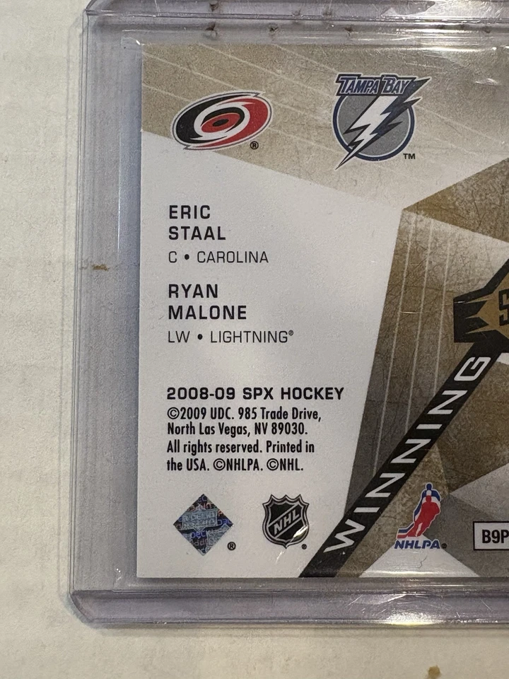 2008-09 SPx Winning Combos Eric Staal / Ryan Malone Jersey 2 Colours /99 WC-SM - Image 4 of 4