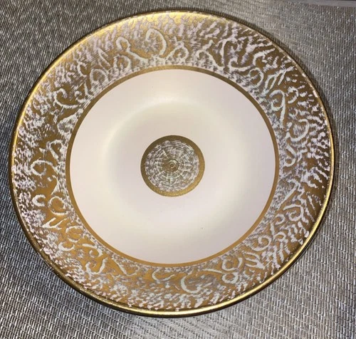 Stangl Pottery Florentine Vegetable Serving Bowl 8 3/4” Gold Scroll
