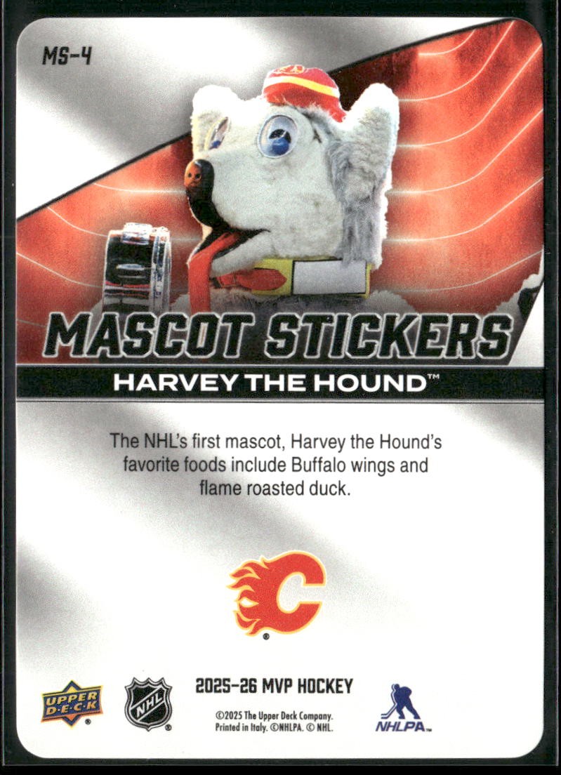 2025-26 Upper Deck MVP Hockey Harvey The Hound Mascot Stickers #MS