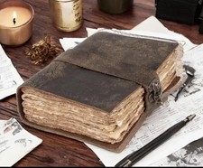 Vintage Leather Journal  Blank Spell Book of Shadows, Grimoire Travel Notebook