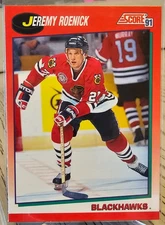 1991-92 Score Canadian Jeremy Roenick #220 Chicago Blackhawks