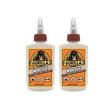 New Gorilla Wood Glue 4oz Natural Color Pack of 2 Water Resistant Strong Bond
